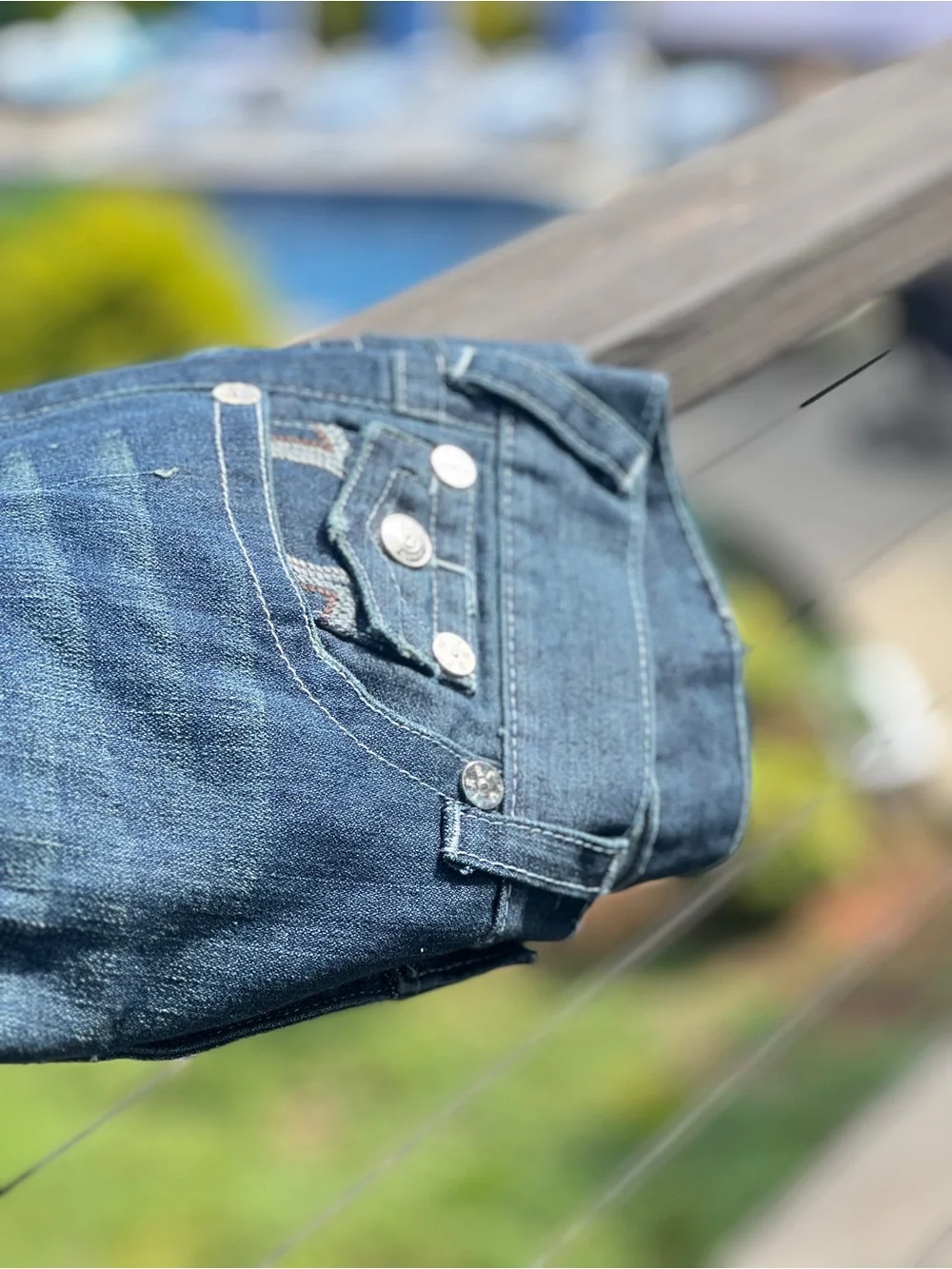 True Religion Men’s 32x32 Button Fly Bootcut Blue Jeans